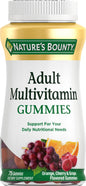 Envase de gomitas multivitamínicas para adultos de Nature's Bounty sabor frutas