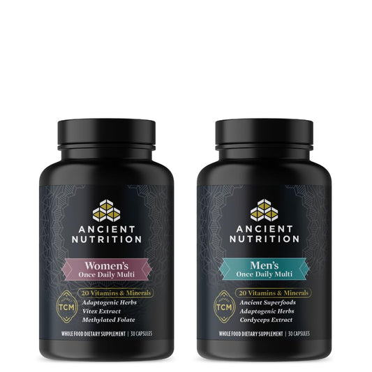 Botellas de multivitaminas diarias para hombres y mujeres - Ancient Nutrition