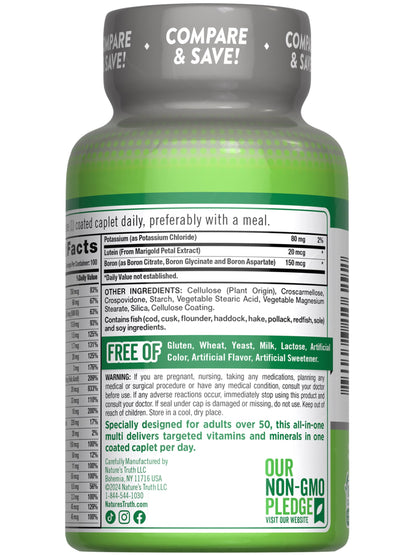 Multivitaminas diseñadas especialmente para adultos mayores de 50.
