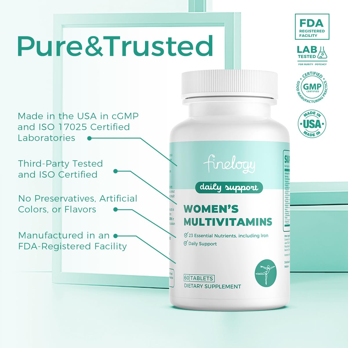 Multivitaminas Finelogy certificadas para la seguridad y calidad