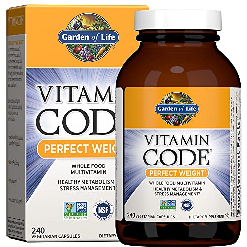 Frasco y caja de multivitaminas Garden of Life de 240 cápsulas
