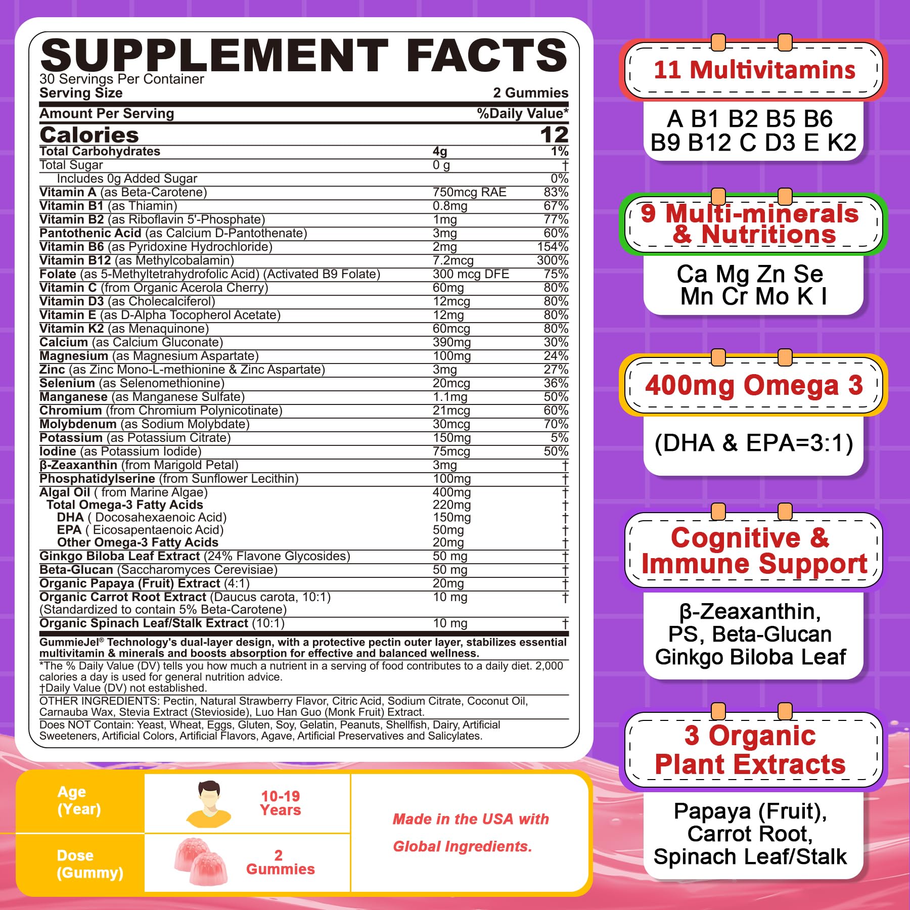 Multivitaminas en gomitas Nextdia vista frontal