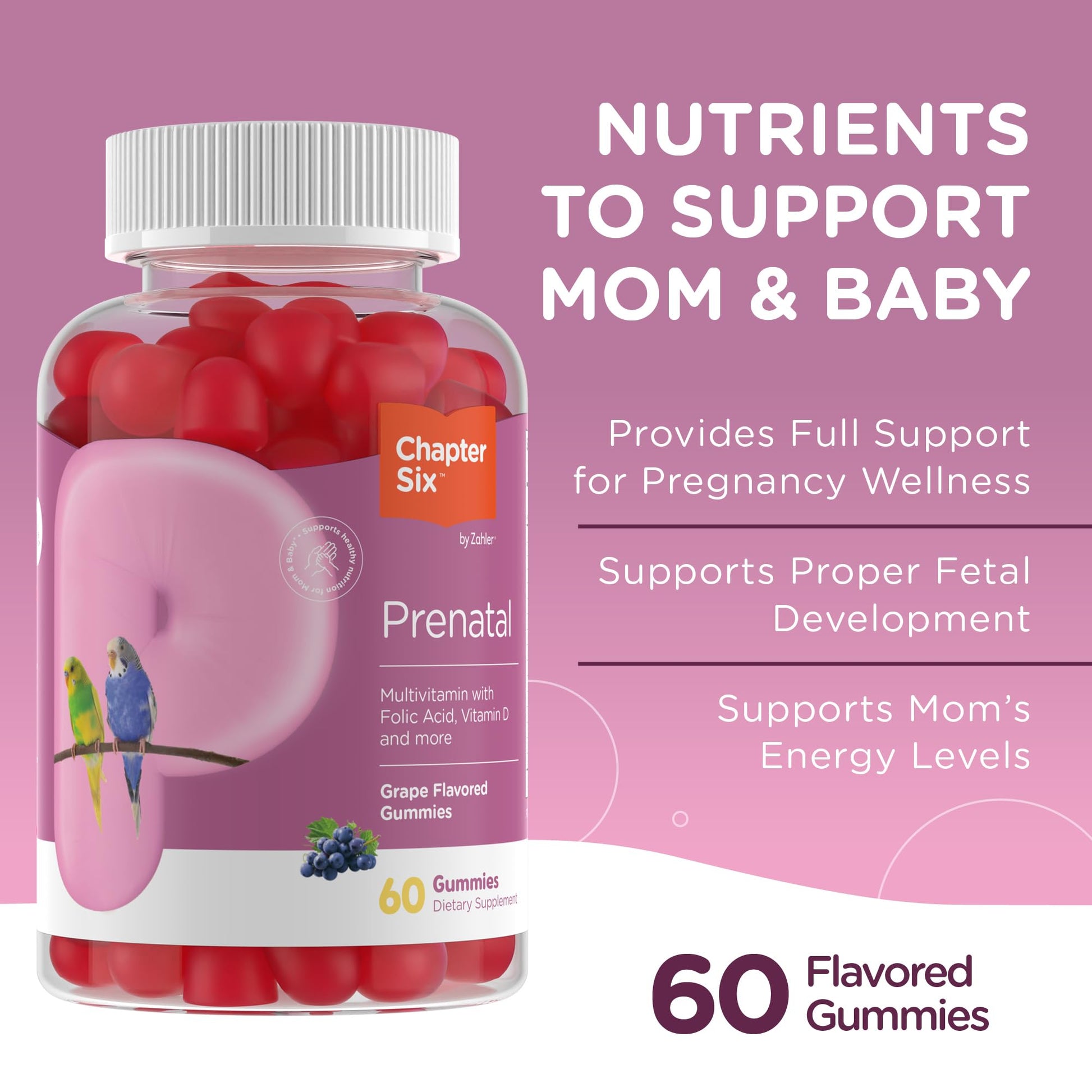 Multivitaminas en gomitas sabor uva Zahler para embarazo