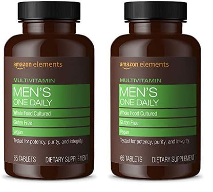 Botellas de multivitaminas para hombres de Amazon Elements 65 tabletas