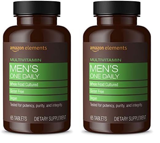 Botellas de multivitaminas para hombres de Amazon Elements 65 tabletas