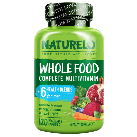 Botella de multivitaminas para hombres Naturelo, 120 cápsulas