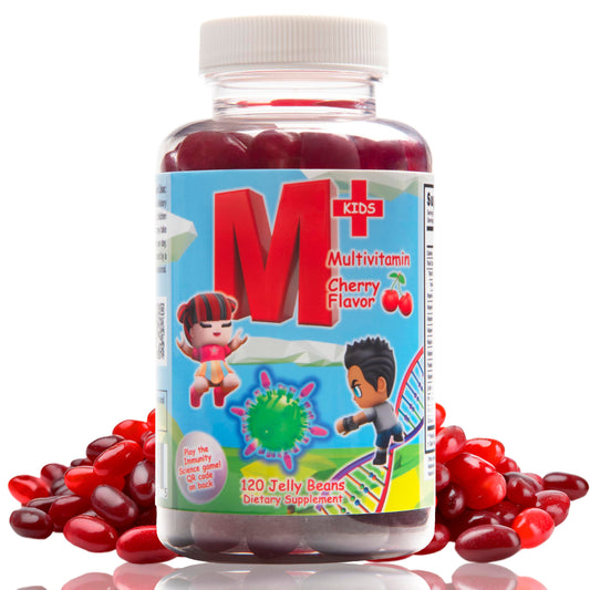 Multivitaminas infantiles sabor cereza natural en botella transparente