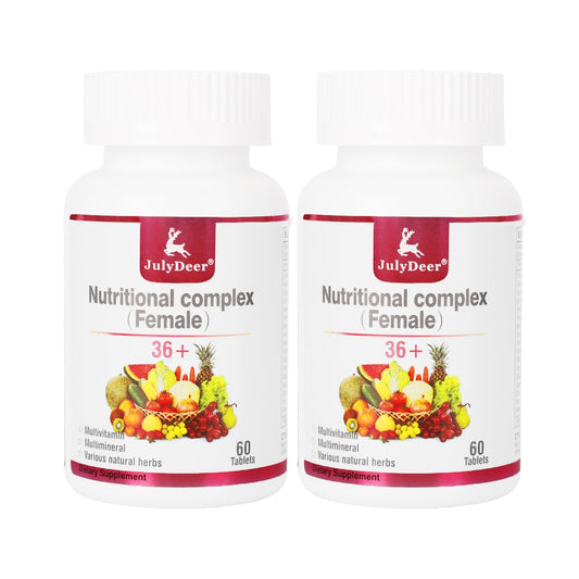 Dos botellas de multivitaminas JulyDeer para mujeres