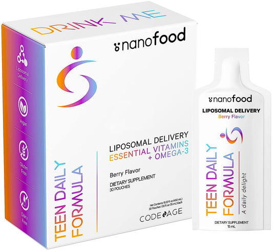 multivitaminas líquidas para adolescentes codeage, sabor berry