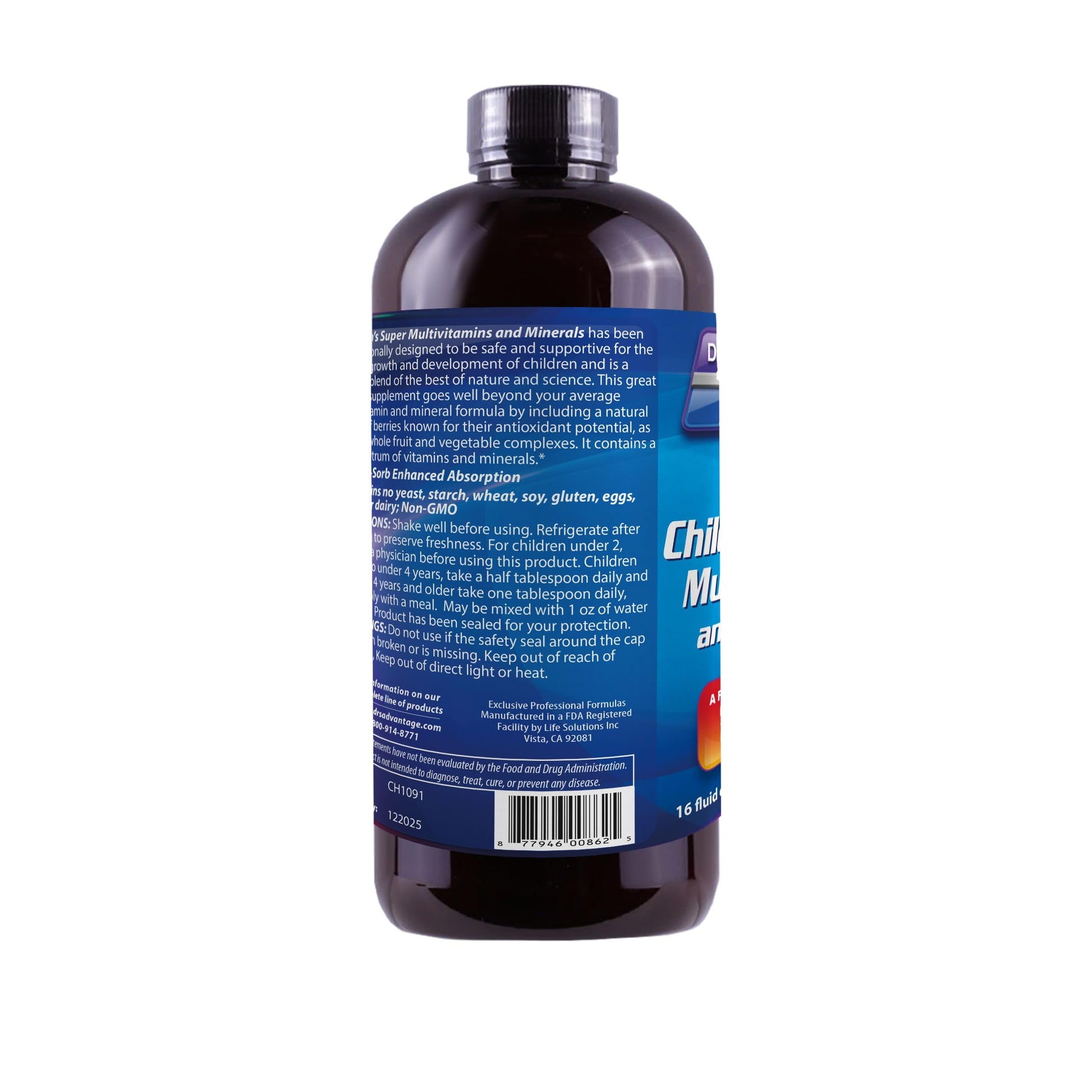 Multivitaminas líquidas sabor agradable para niños