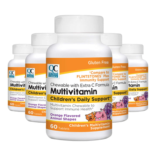Multivitaminas masticables para niños con forma de animales y extra vitamina C