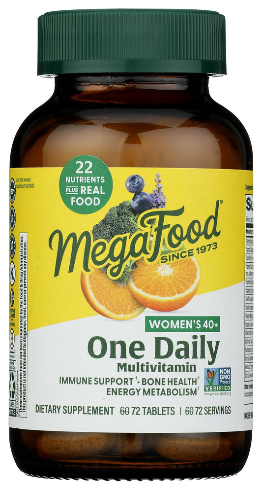 Frasco de multivitaminas MegaFood para mujeres mayores de 40 años