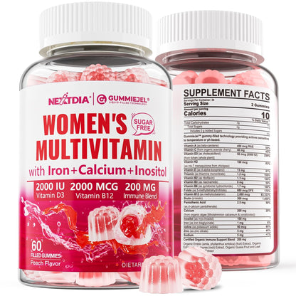 Multivitaminas para mujeres sin azúcar en frasco