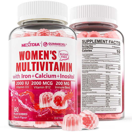 Multivitaminas para mujeres sin azúcar en frasco