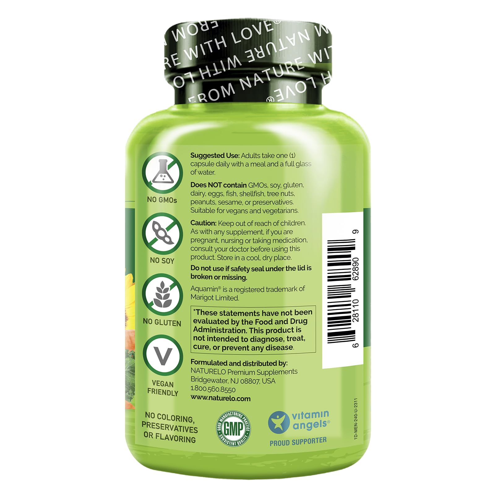 Multivitaminas NATURELO mostrando beneficios nutricionales