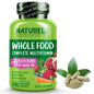 Frasco de multivitaminas NATURELO para mujeres 50+ sin hierro, 240 cápsulas.