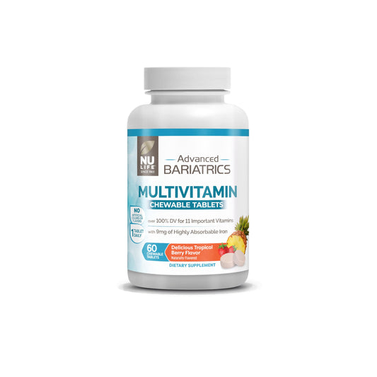 Botella de multivitaminas masticables NU LIFE bariátricas