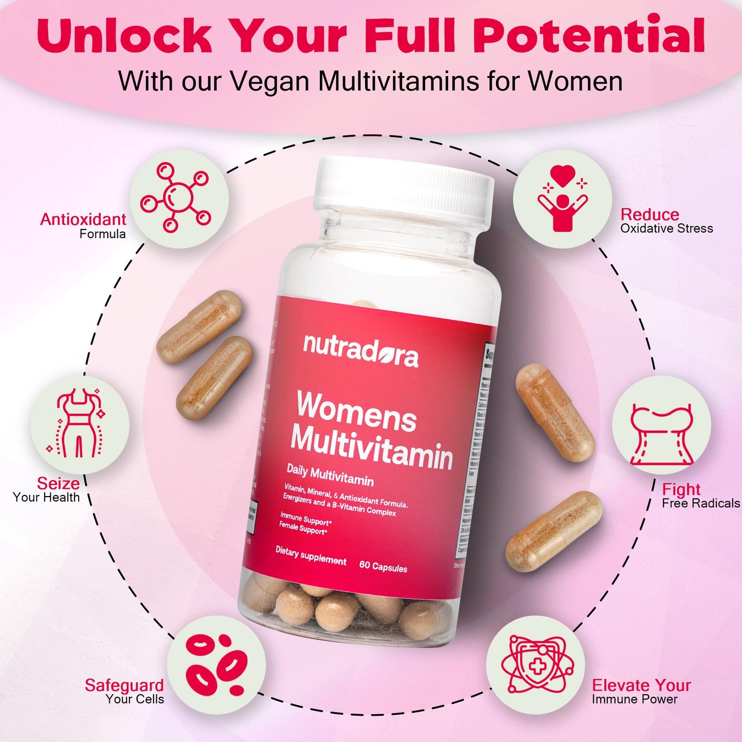 Multivitaminas Nutradora sin colorantes ni conservantes