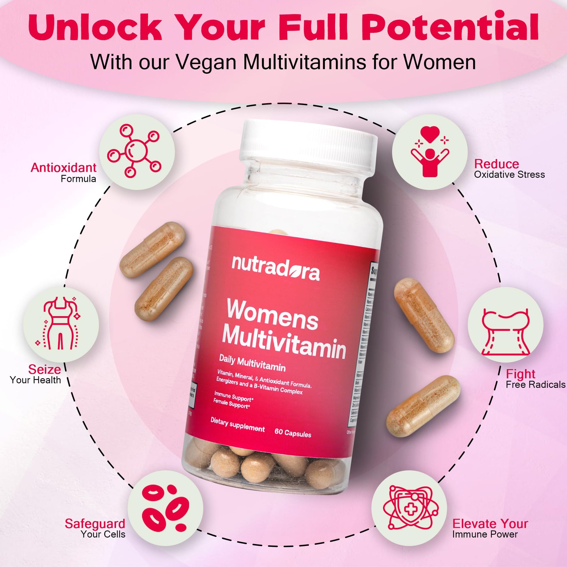 Multivitaminas Nutradora sin colorantes ni conservantes