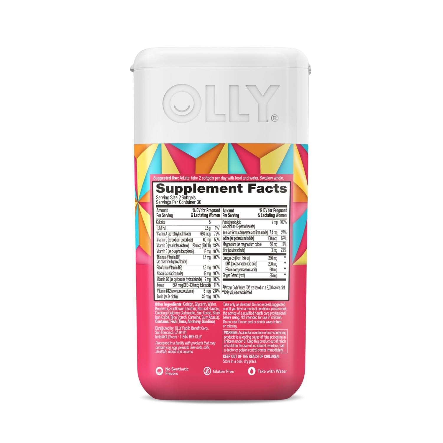 Multivitaminas OLLY apoyo para desarrollo cerebral fetal