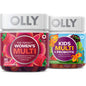 Pack familiar de multivitaminas OLLY con probióticos para mujeres y niños.