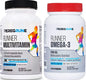 Botellas de multivitaminas y omega 3 para corredores