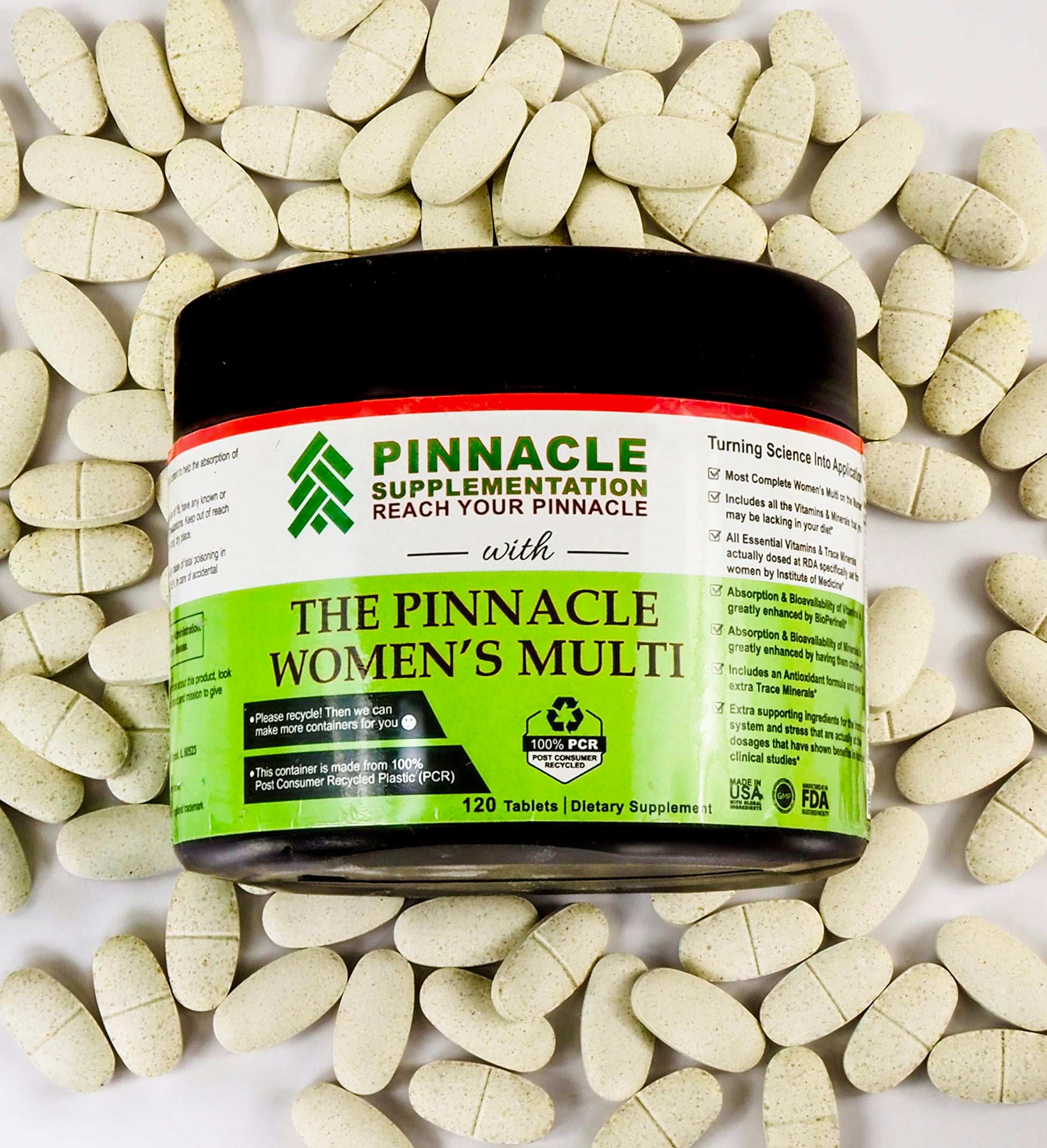 Multivitaminas Pinnacle decorado con hojas