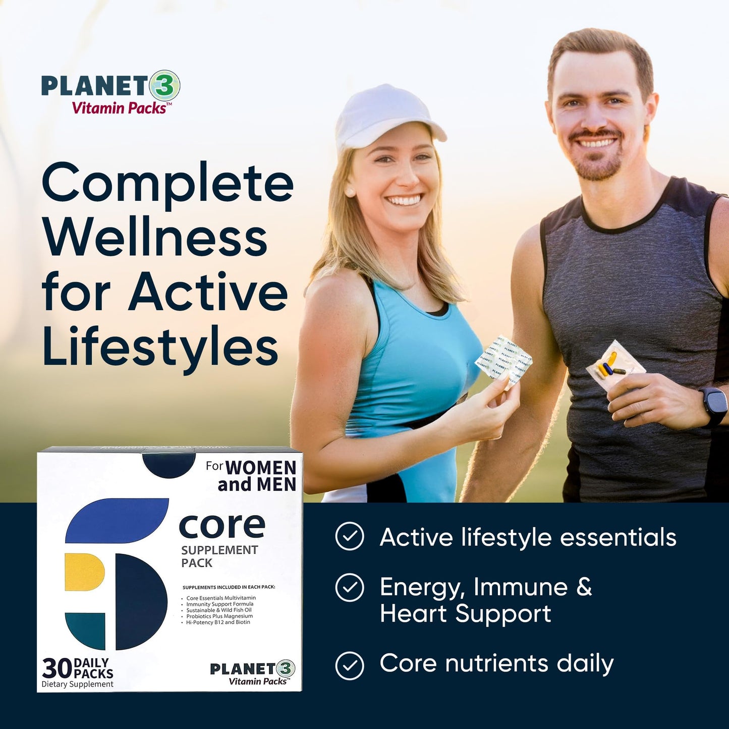 Multivitaminas Planet 3 en paquetes diarios