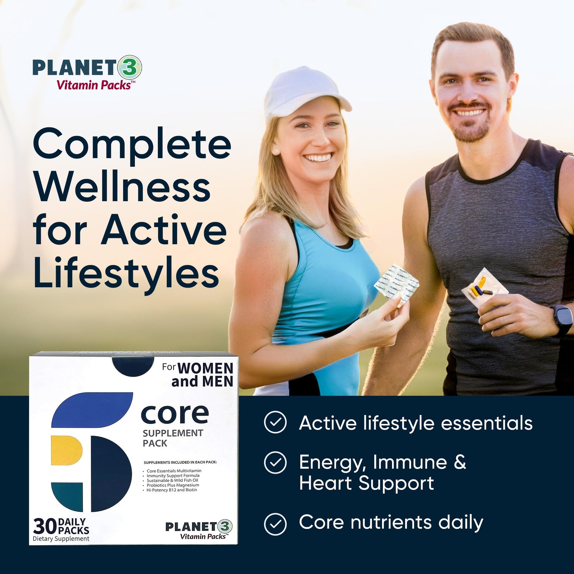 Multivitaminas Planet 3 en paquetes diarios