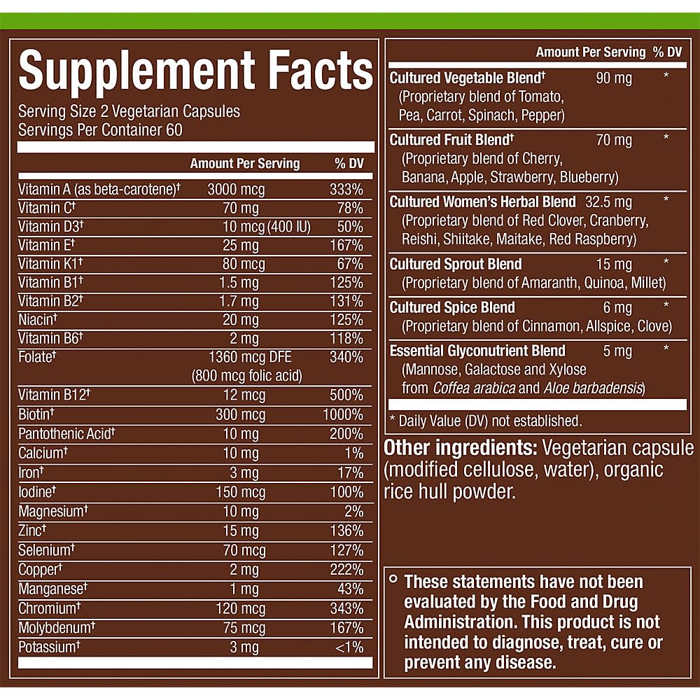 Multivitaminas plnt verificado Non-GMO sin gluten