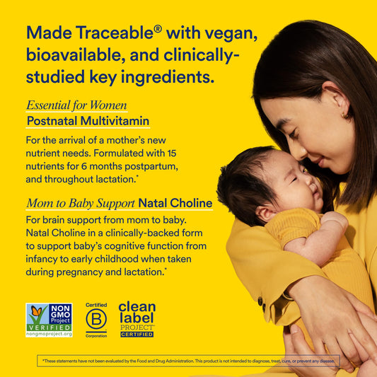 Multivitaminas postnatales para soporte óseo, antioxidante e inmunológico