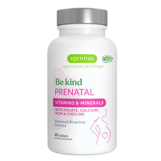 Botella de multivitaminas prenatales Igennus 60 comprimidos