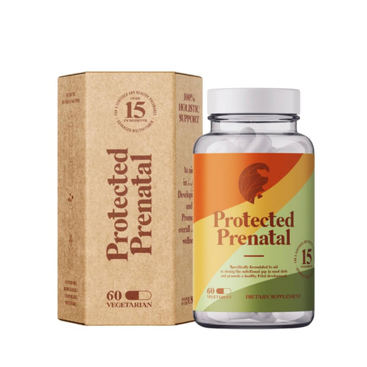 Multivitaminas prenatales protegidas MME blanco hueso 60 cápsulas