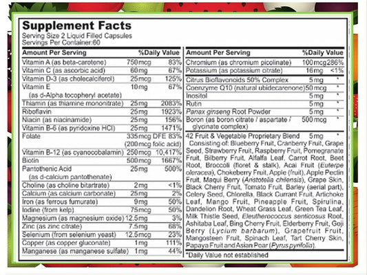 Cápsulas líquidas de multivitaminas SJJ Depot