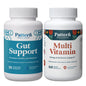Frascos de multivitaminas y soporte digestivo Pattern Wellness