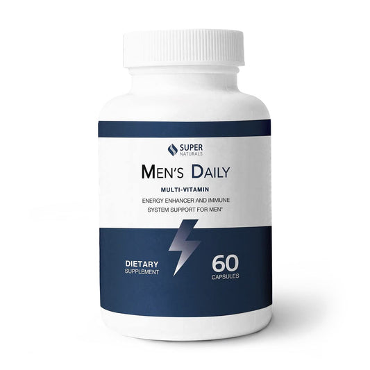 Multivitaminas para Hombres Super Naturals, frasco de 60 cápsulas.