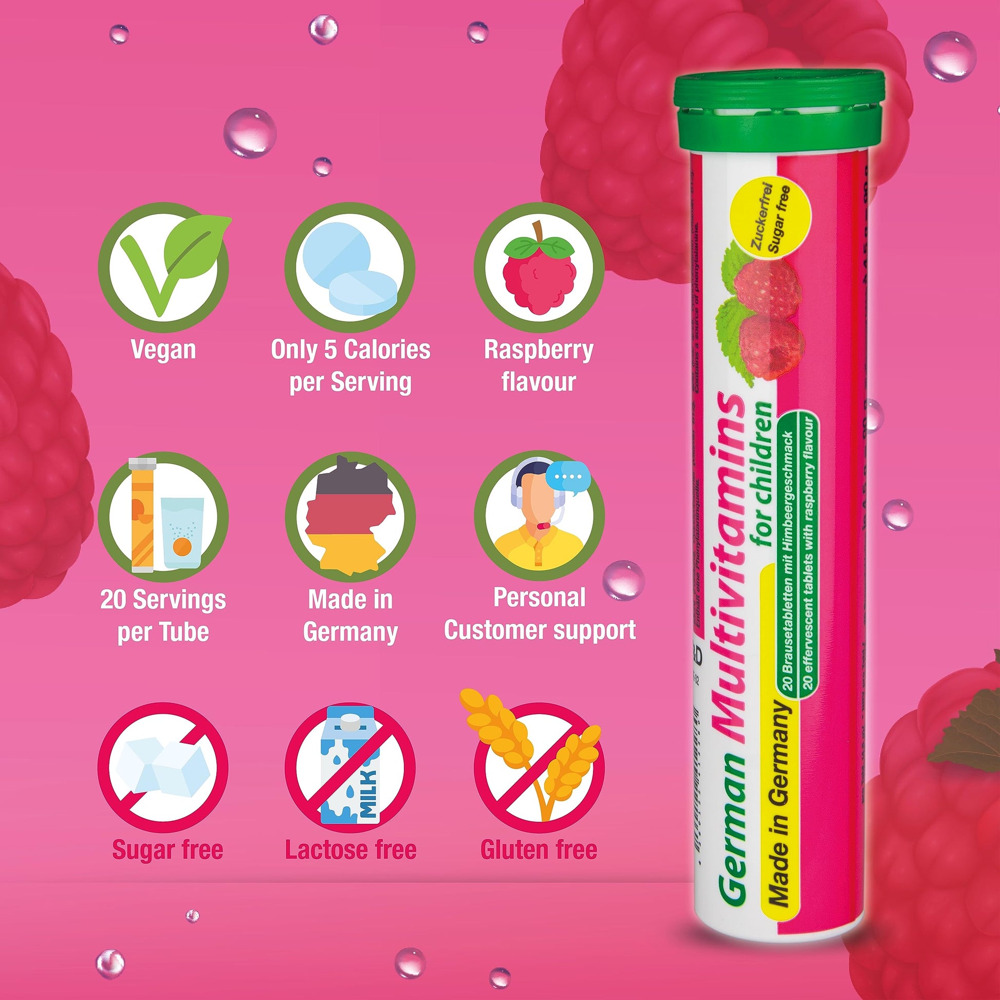 Multivitaminas T&D Pharma para el sistema inmunológico infantil.
