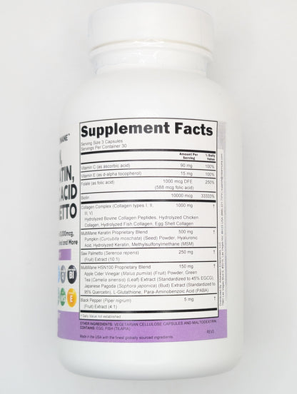 Multivitaminas para uñas y cabello Clean Nutraceuticals con ácido hialurónico y MSM