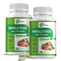 Botella de multivitaminas whole food para hombres 50+ con 120 cápsulas.