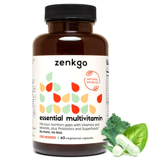 bote de multivitaminas zenkgo para mujeres
