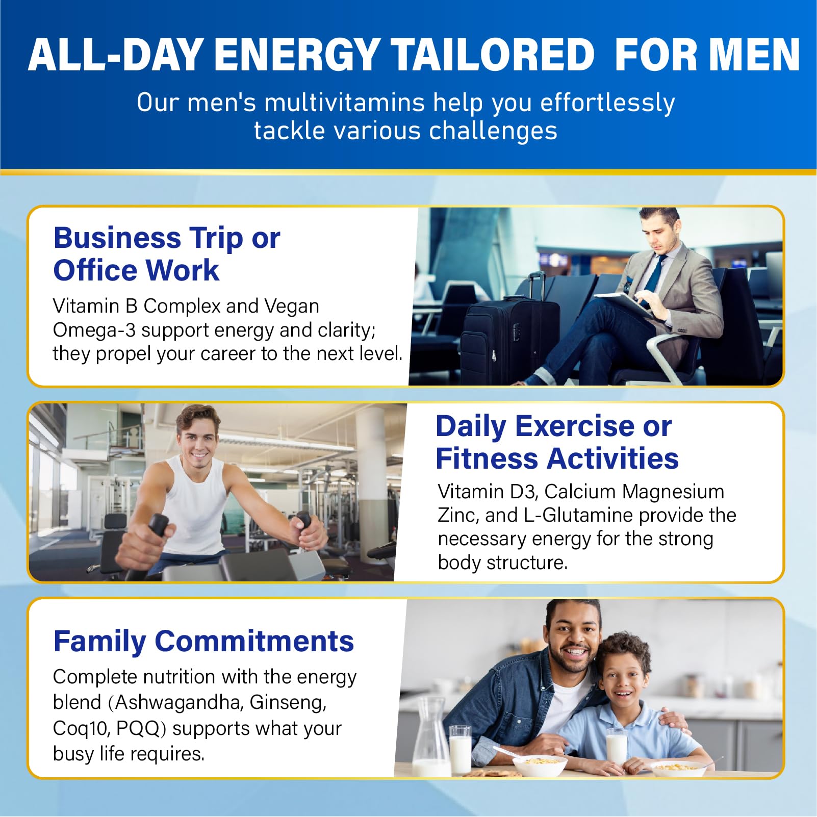 Multivitamínicas para hombres con antioxidantes naturales ZEGBALP