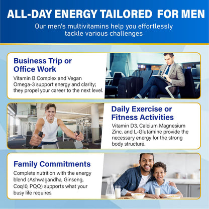Multivitamínicas para hombres con antioxidantes naturales ZEGBALP
