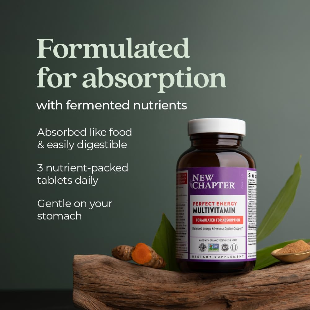 Multivitamínico New Chapter para absorción con nutrientes fermentados