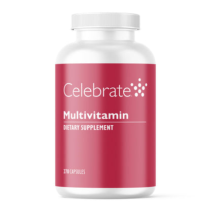Envase de multivitamínico bariátrico sin hierro Celebrate Vitamins