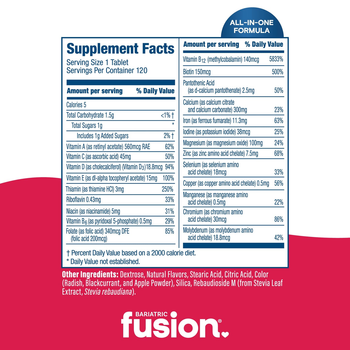 Multivitaminico bariátrico fresa 120 tabletas