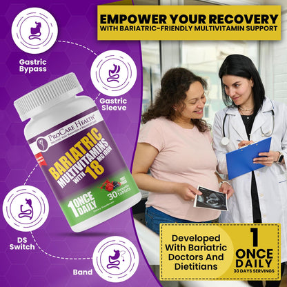 Multivitamínico bariátrico con hierro para salud bariátrica