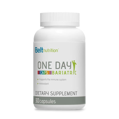 Frasco de multivitamínico bariátrico para recuperación y salud diaria.