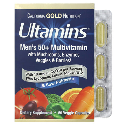 Multivitamínico California Gold Nutrition para hombres mayores 50 con CoQ10