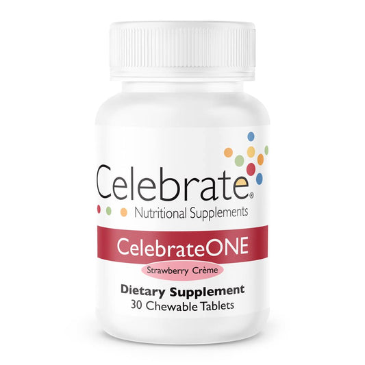 Multivitamínico CelebrateONE sabor fresa para pacientes bariátricos.