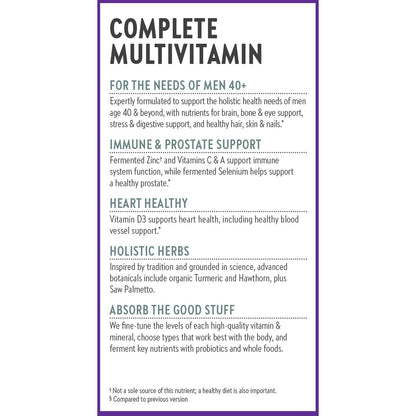 Multivitamínico completo para las necesidades de hombres 40+